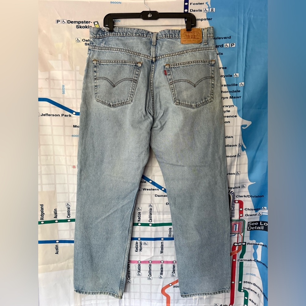 Vintage Levi's 505 Straight Leg Jeans W40 L32 Distressed 100% Cotton Grunge - Picture 4 of 10